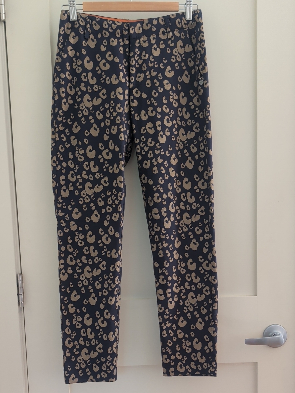 Scotch & Soda Navy Pants with Gold Leopard Print